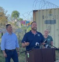congressman Bean speaking at the border